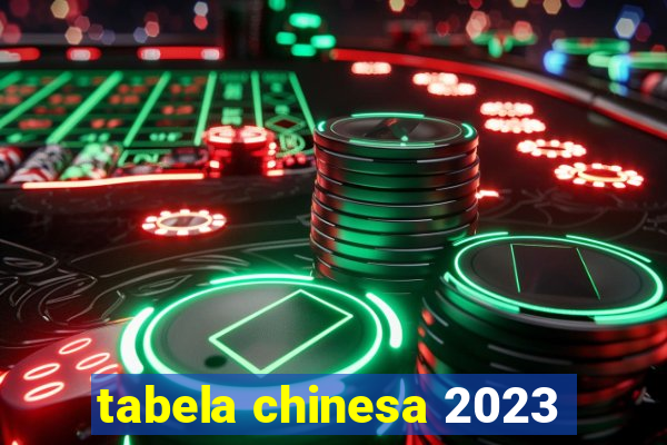 tabela chinesa 2023