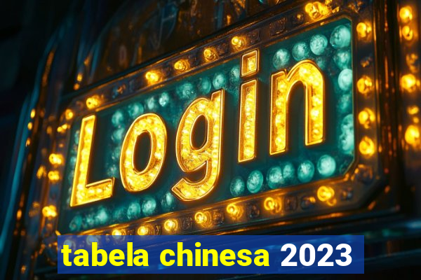 tabela chinesa 2023