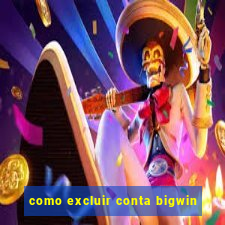 como excluir conta bigwin